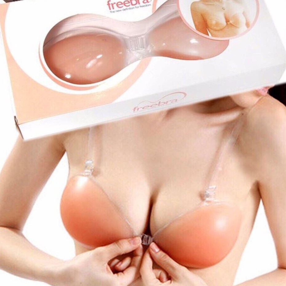 Free bra - Áo ngực silicon không dây áo bra dán cài ngực có kèm dây trong chống tụt nâng ngực đầy đặn