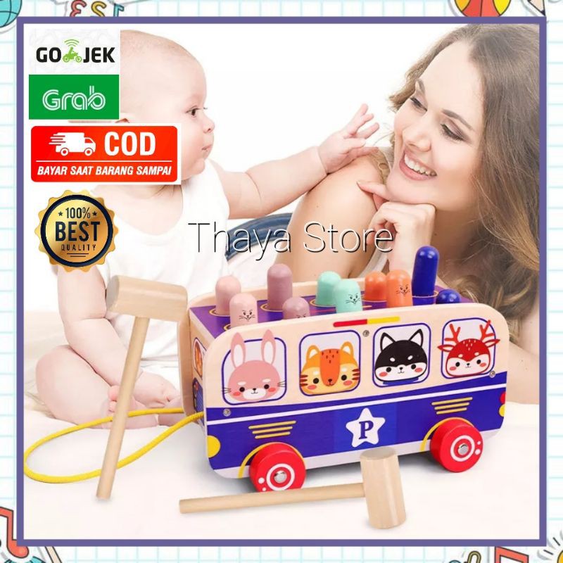 Bộ Đồ Chơi Búa Đập Thú Bằng Gỗ Cho Bé - 22an