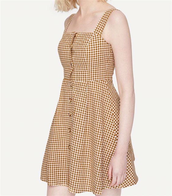 Đầm caro 2 dây ulzzang cực xinh