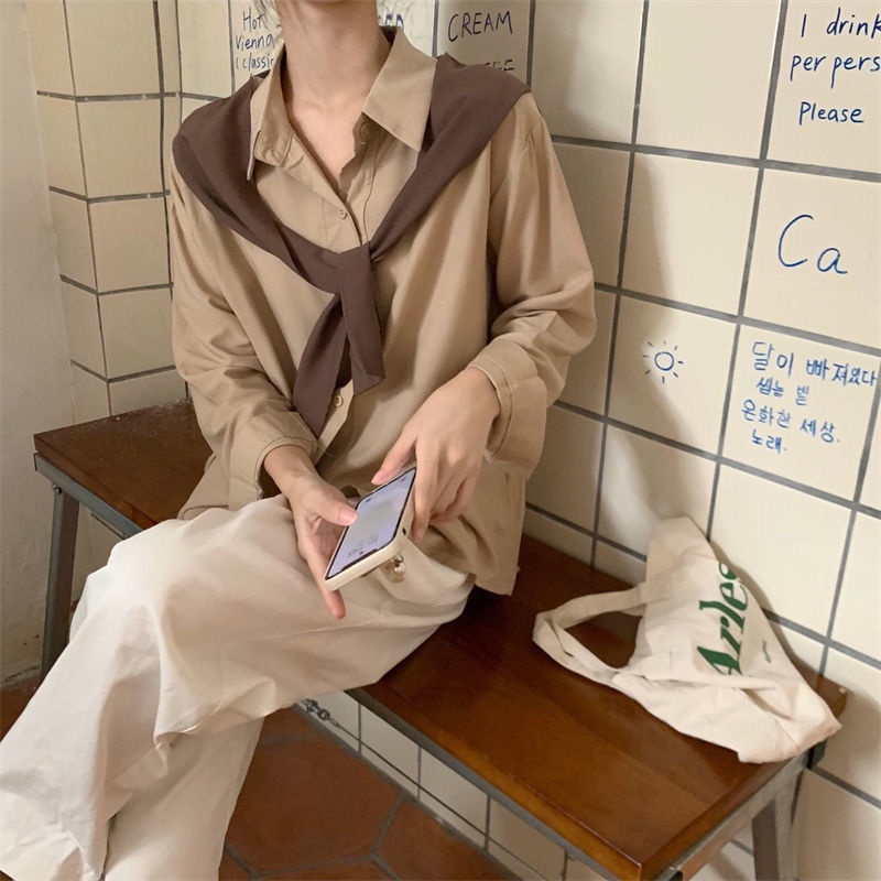 Áo sơ mi IELGY dài tay giả hai lớp thời trang dành cho nữ