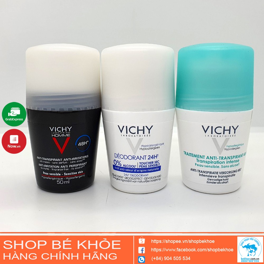 Lăn khử mùi Vichy - Lăn nách khô thoáng Vichy Traitement Anti-Transpirant 50ml