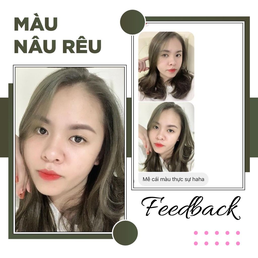 [KHÔNG TẨY TÓC] Thuốc Nhuộm Tóc Màu Nâu Rêu - Nâng Tone Da - Tặng Trợ Dưỡng | BigBuy360 - bigbuy360.vn