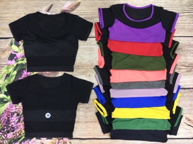 ÁO CROPTOP LƯỚI TAY NHIỀU MÀU ( Có mút )