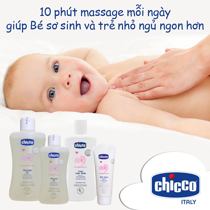 Dầu mát-xa Chicco chiết xuất cám gạo cho bé từ 0m+