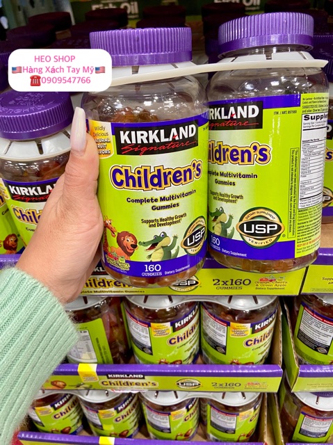 Kẹo dẻo Kirkland Childrens Multivitamin Gummies tăng cường hệ miễn dịch, tăng sức đề kháng dành cho bé biếng ăn