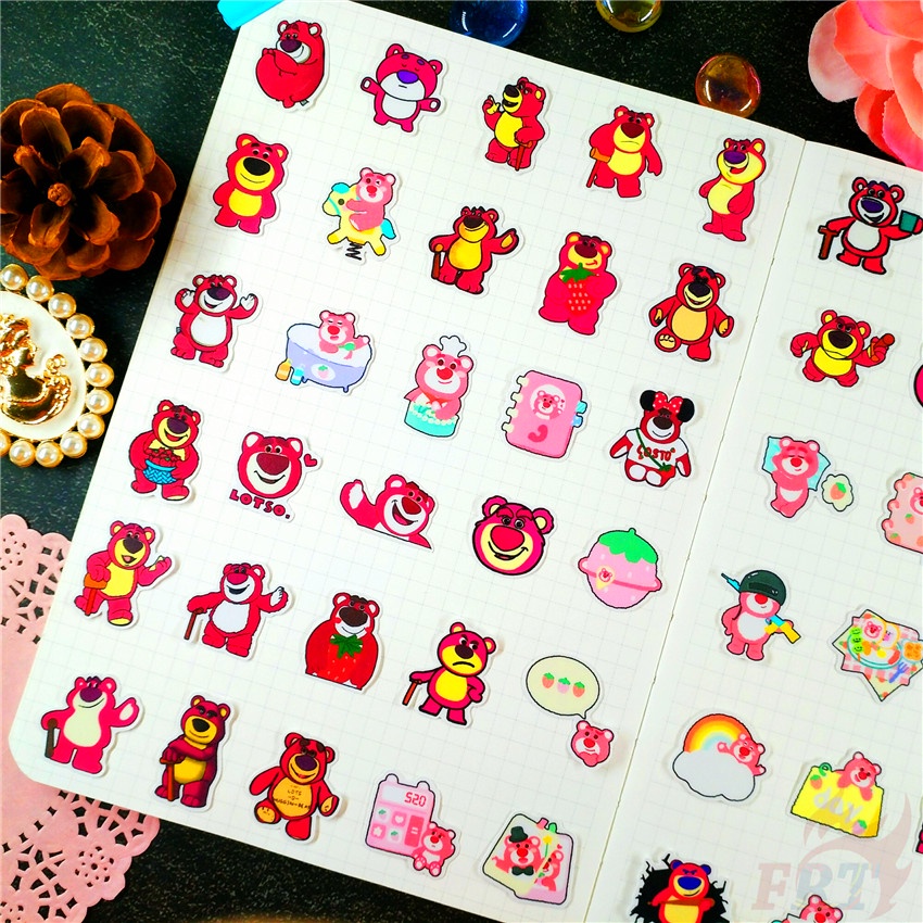 ★★★ Sticker Dán Trang Trí Nhật Ký Xinh Xắn Lotso Q-2 ★★★ Bộ 60 Hình Dán Thời Trang Trang Trí Album