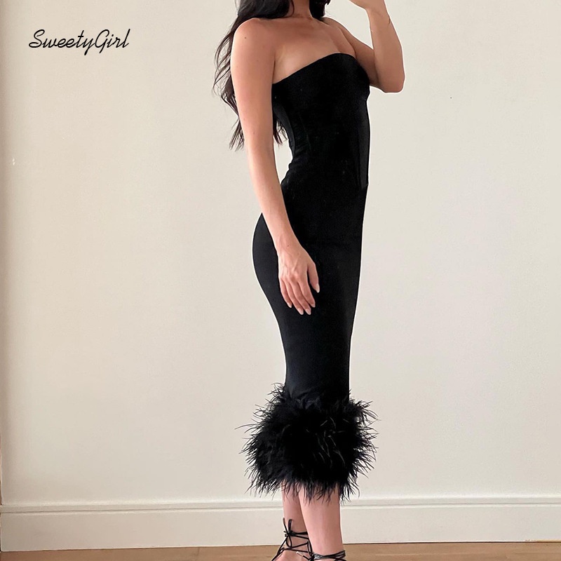 Đầm Ôm Không Tay Hở Vai Màu Sắc Trơn Quyến Rũ Dành Cho Nữ 2022