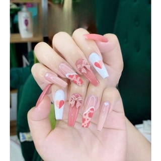 Nailbox thiết kế 10 móng tiểu thư tonr hồng