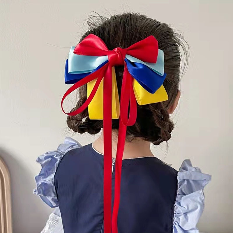 Kẹp Tóc Nơ Ruy Băng Hóa Trang Công Chúa Bạch Tuyết Cho Bé Gái