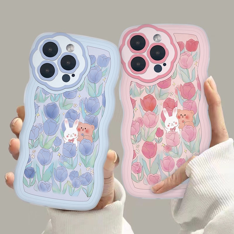 Ốp Điện Thoại Mềm Họa Tiết Thỏ / Gấu Dễ Thương Dành Cho Iphone 13 11 12 Pro 7 / 8 plus