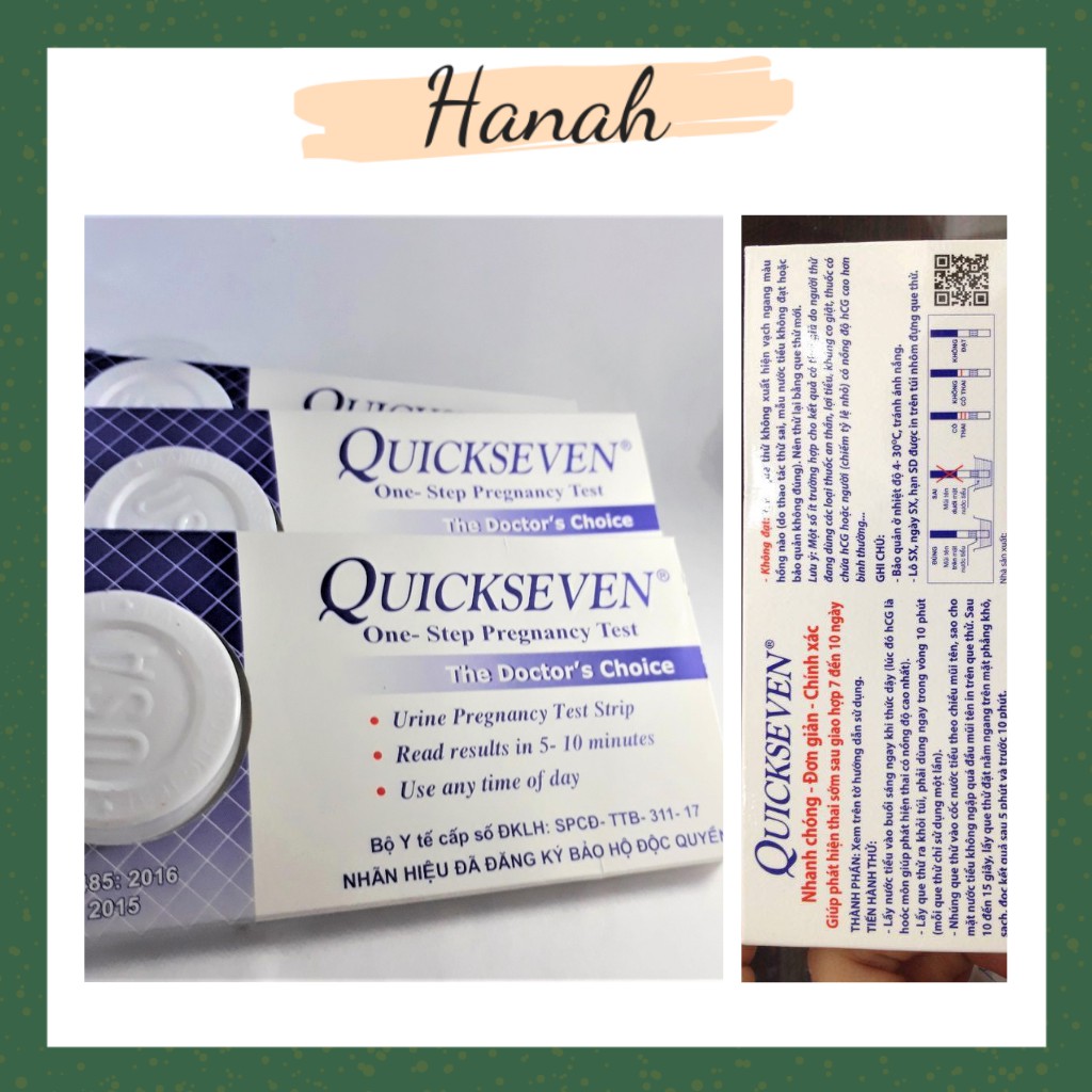 Que Thử Thai Quickseven Test Thử 2 Vạch Nhanh Chính Xác Hiệu Quả Tức Thì Hanah