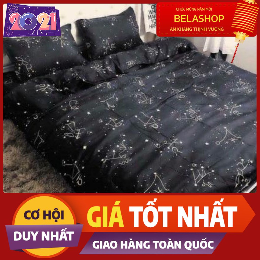 Ga giường,ga bọc đệm,Drap ga trải giường mẫu cung hoàng đạo màu đen