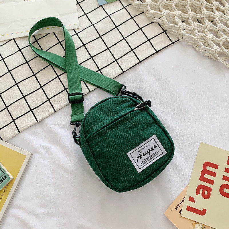 Túi Đeo Chéo Vải Canvas Dáng Vuông Nhỏ Dễ Thương