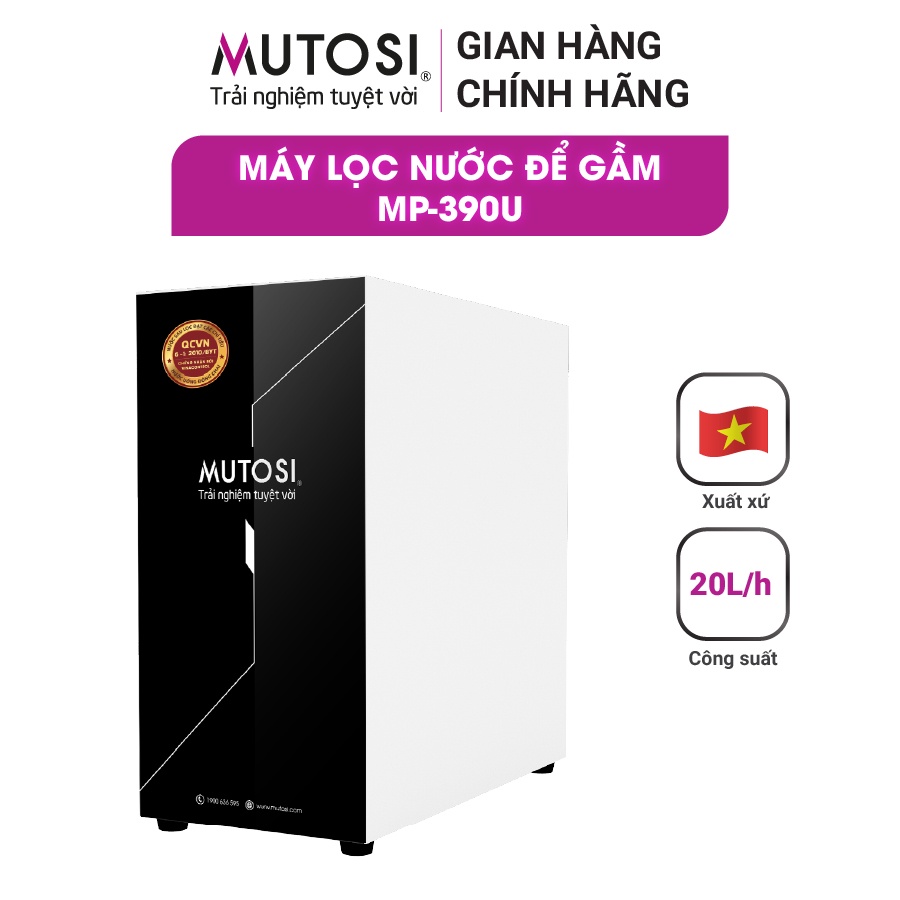 Máy lọc nước để gầm, tủ bếp Mutosi MP-390U, nhỏ gọn tiết kiệm diện tích, lọc bỏ tới 99,99% virus