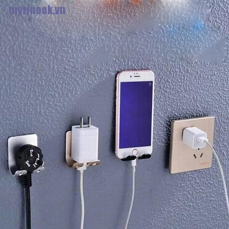<rinook>Mobile Phone Holder Stand Wall Mount Socket Charging Box Bracket Multifunction
