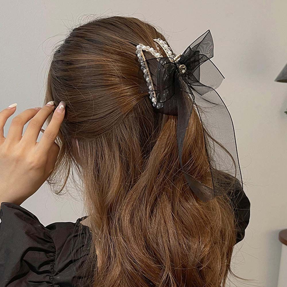 Kẹp Tóc Hình Nơ Ren Nhiều Màu Sắc Phong Cách Hàn Quốc Thời Trang Mùa Hè Cho Nữ