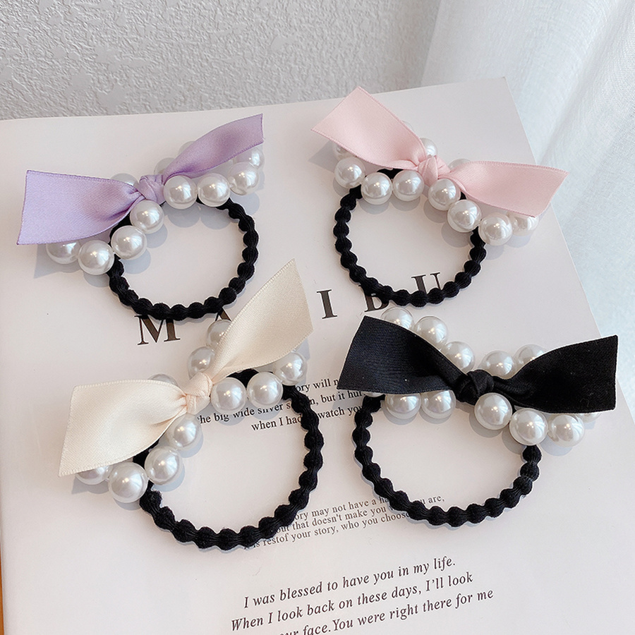 Dây Buộc Tóc Thiết Kế Đính Ngọc Trai Phong Cách Sang Trọng Cho Nữ