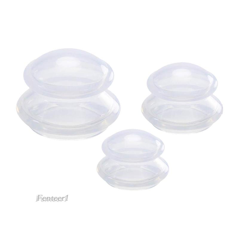 Set 3 Cốc Giác Hơi Silicone Cho Vai Và Cánh Tay / Cơ Thể Fenteer1