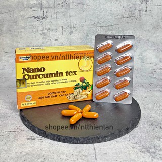 Viên tinh nghệ Nano Curcumin Gold Tex Tam Thất Xạ Đen giảm viêm loét dạ dày, tá tràng - Hộp 30 viên