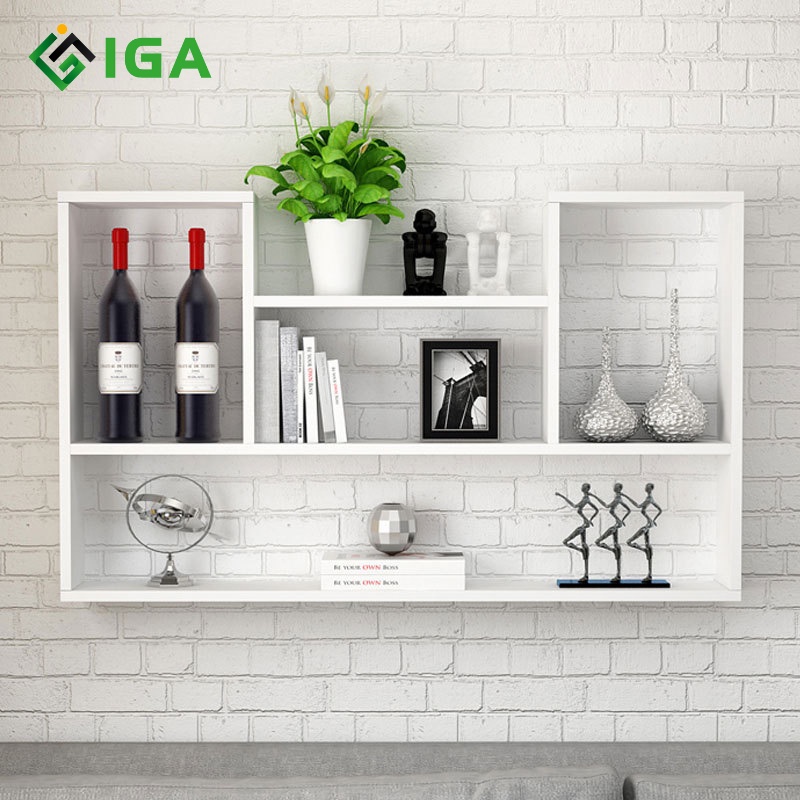 kệ sách treo tường chữ U, chề sách gỗ treo tường - GP14