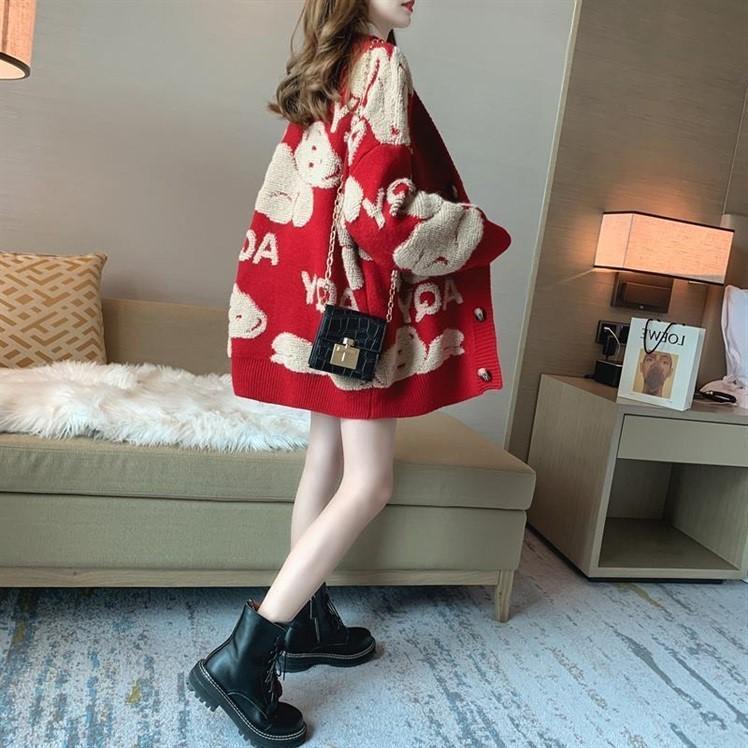 Áo Khoác cardigan Dệt Kim Dày Dáng Rộng Cỡ Lớn Phong Cách Hàn Quốc Thời Trang Mùa Xuân Mới 2022 Cho Nữ