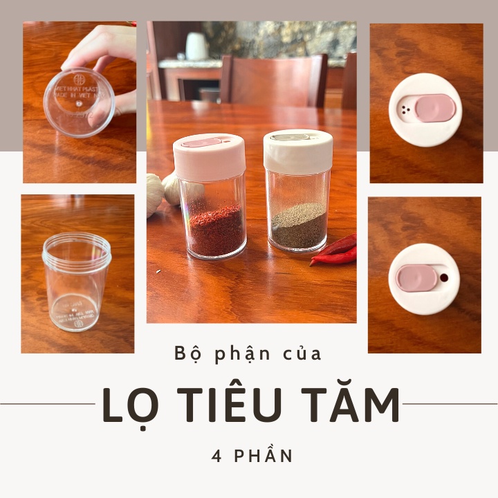 Lọ đựng tăm, tiêu cao cấp nhựa Việt Nhật 2972  thiết kế nhỏ gọn, đẹp mắt, tiện lợi br01637