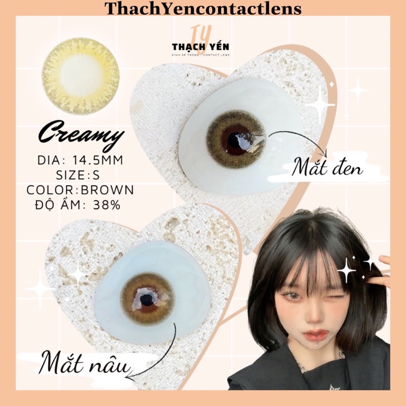 Kính áp tròng Creamy Brown - Lens cận từ 0 - 10 độ