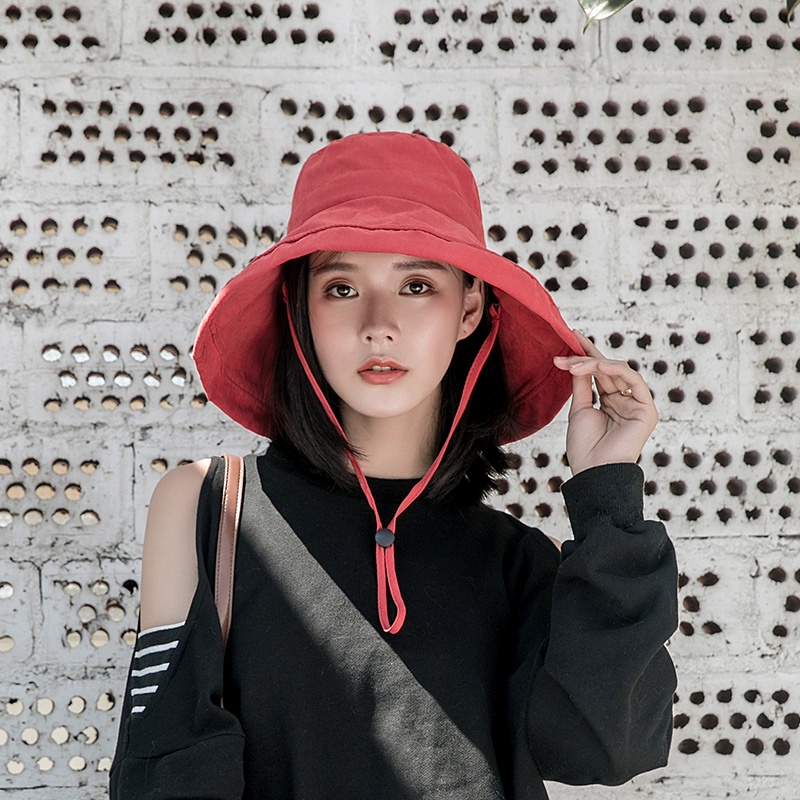 Nón Bucket Chống Tia Uv Có Vành Che Mặt Chống Tia Uv Phong Cách Hàn Quốc Thời Trang Mùa Hè Cho Nữ