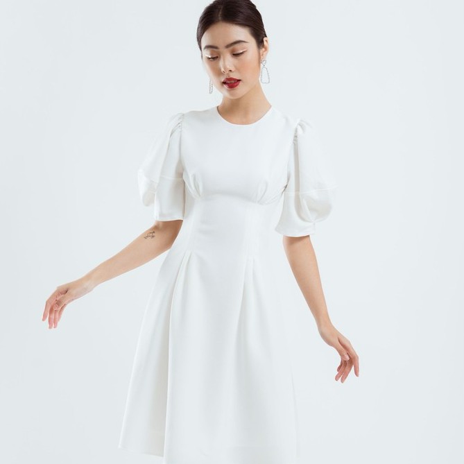 ĐẦM XẾP EO TAY CHUÔNG PHỒNG - D1175 | BigBuy360 - bigbuy360.vn