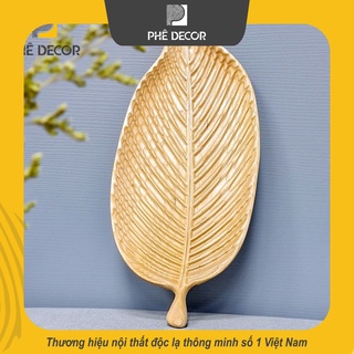 Khay gỗ decor tần bì cỡ lớn bd50 khay đựng đồ ăn nhật, khay gỗ lá - phê decor