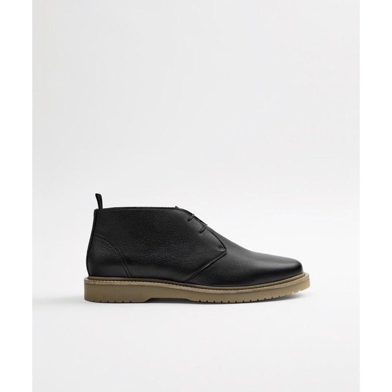 Giày tây Zara authentic LEATHER LACE-UP ANKLE BOOTS