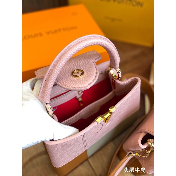 Túi xách/đeo chéo siêu xinh da thật nhập khẩu thương hiệu Louis Vuitton LV Capucines cao cấp