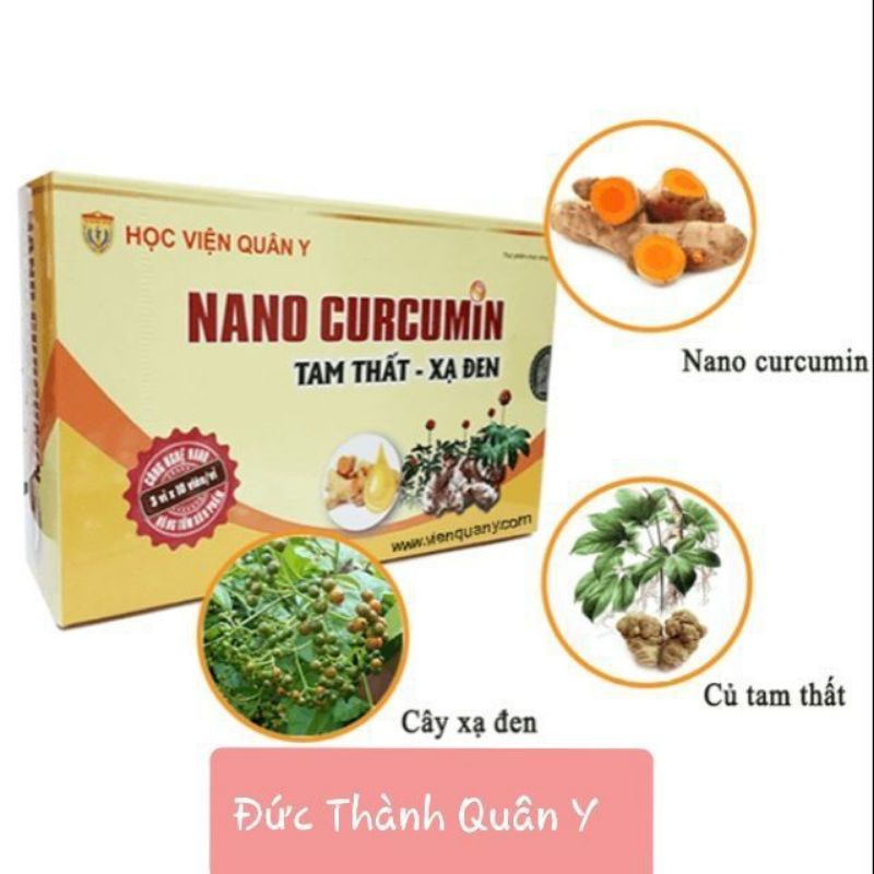 COMBO 4 Hộp Nano Curcumin Tam Thất Xạ Đen - Học viện Quân Y