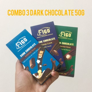 [COMBO 3 HỘP- TẶNG QUÀ KÈM] Kẹo SOCOLA ĐEN 85% cacao ít đường +SOCOLA ĐEN 80% muối biển, gừng, vỏ cam + SOCOLA ĐEN MACCA