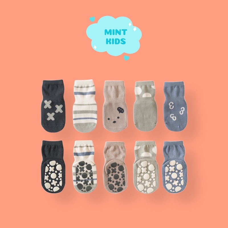 Tất cho bé, tất chống trượt cho bé, tất cổ cao cho bé 0 Đến 5 Tuổi Nemo Baby mềm mại TD-03