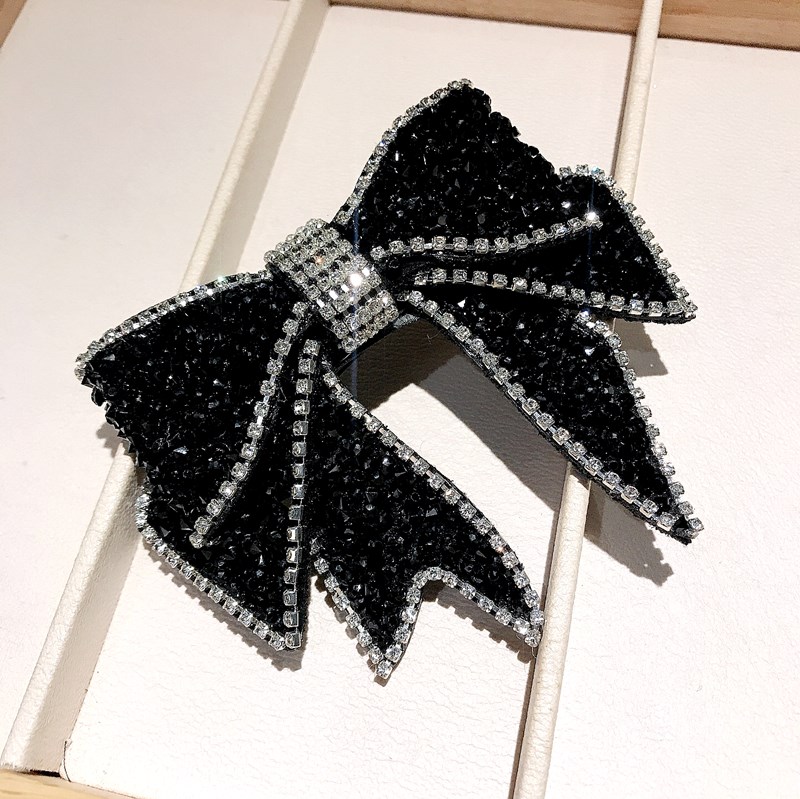 Kẹp tóc hình nơ đính đá toàn bộ phong cách Hàn Quốc cao cấp