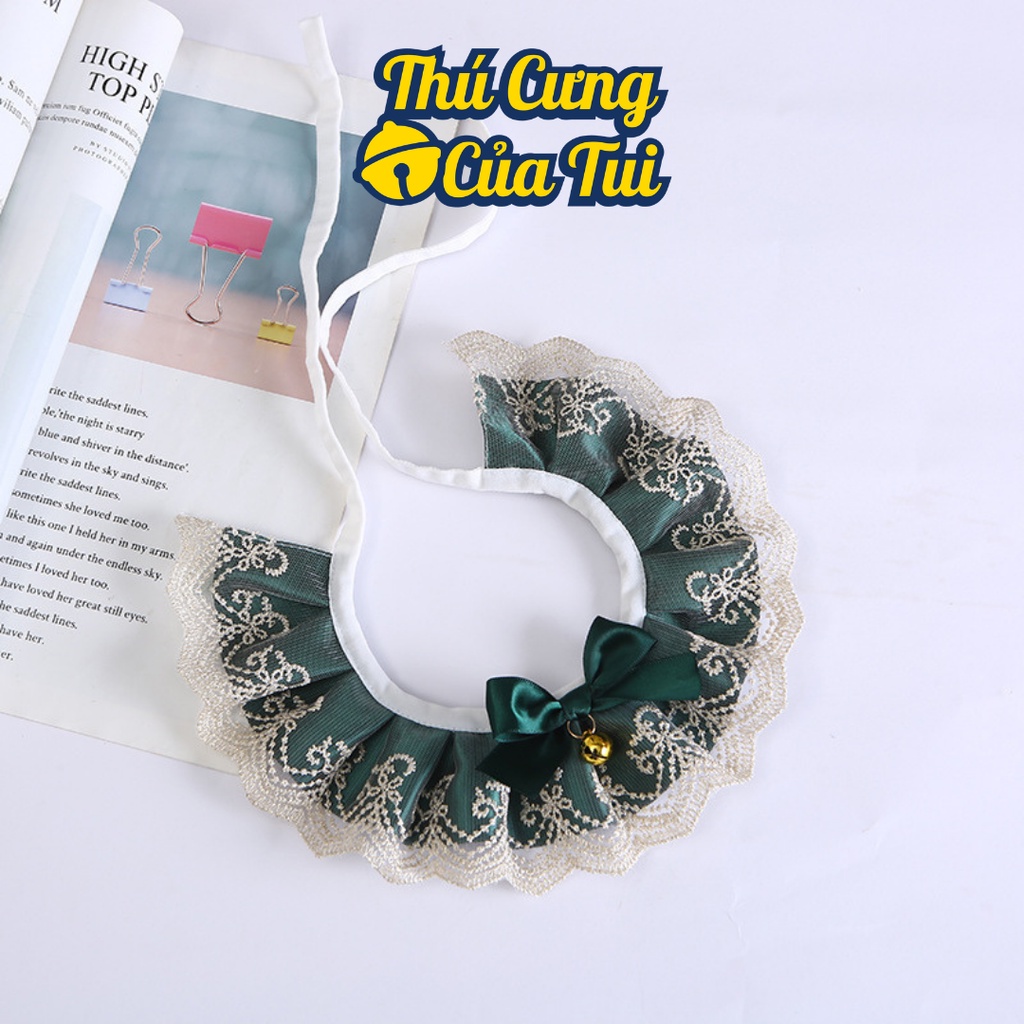 Vòng Cổ Yếm Ren Kèm Chuông Dễ Thương Cho Thú Cưng Chó Mèo - Thú Cưng Của Tui