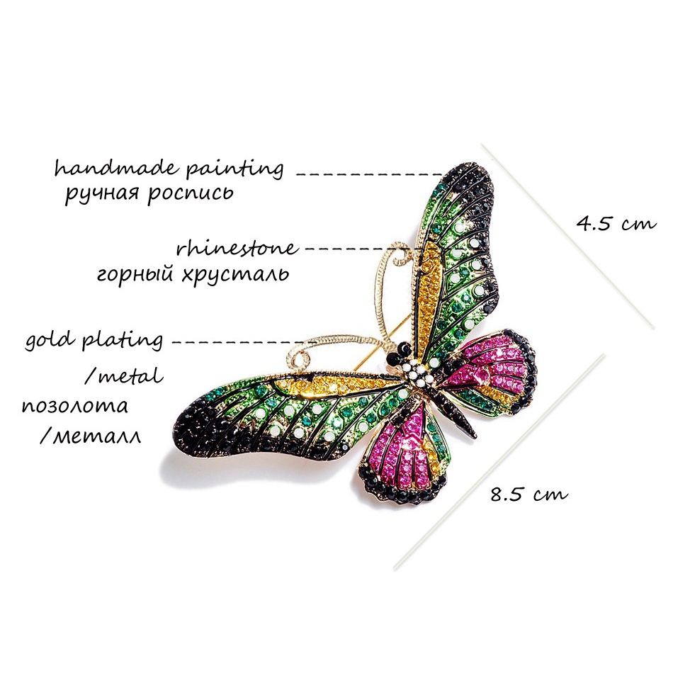 Butterfly Brooch Pin Women Vintage Brooches And Pins Insect Luxury Big Brooch For Scarf Best Gift