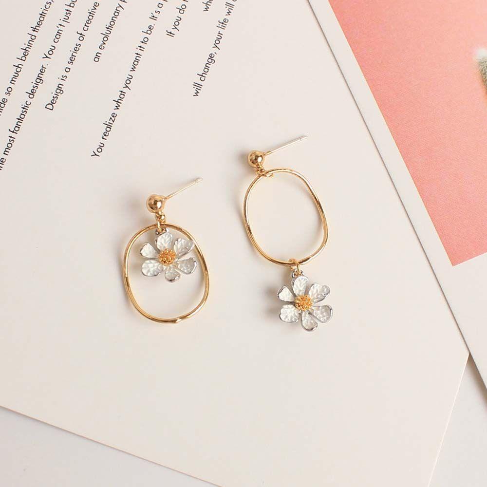 Khuyên Tai Lủng Lẳng Hình Hoa Cúc Dễ Thương Cổ Điển Cho Nữ