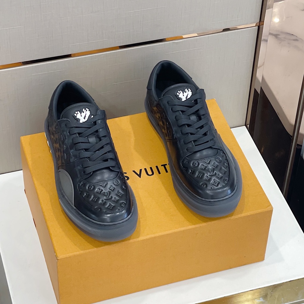 Giày thể thao nam da thật Louis Vuitton LV hoạ tiết thương hiệu dập nổi thời thượng