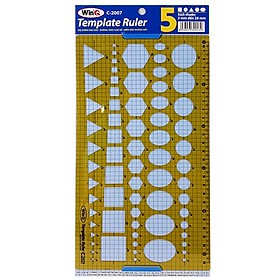 Thước Vẽ Kỹ Thuật Hình Học 5 Hình WinQ C-2007 - Template Ruler