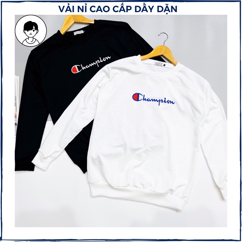 Áo nỉ nam tay dài thêu chữ vải dầy dặn form chuẩn, áo thu đông nam nữ cao cấp quà tặng bạn trai