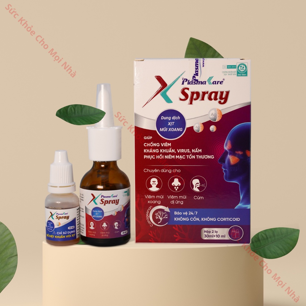 Dung dịch xịt mũi xoang PlasmaKare Spray. Hỗ trợ làm sạch nhanh tạo hàng rào bảo vệ giảm nghẹt ngứa dị ứng mũi