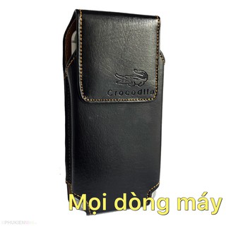 Bao da túi đeo hông thắt lưng loại đứng cho điện thoại 5 inch, 5.2 inch, 5.5 inch, 6 inch, 6.5 inch màu nâu và đen