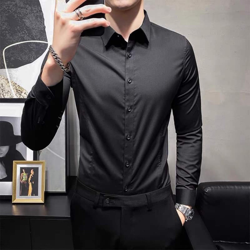 Áo Sơ Mi Nam Chiết 2 Viền Eo Kiểu Mới , Vải Lụa Cao Cấp Chống Nhăn , Không Bai Không Xù , Phong Cách Hàn Quốc