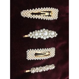 SET 4 KẸP TÓC NGỌC TRAI TRẮNG