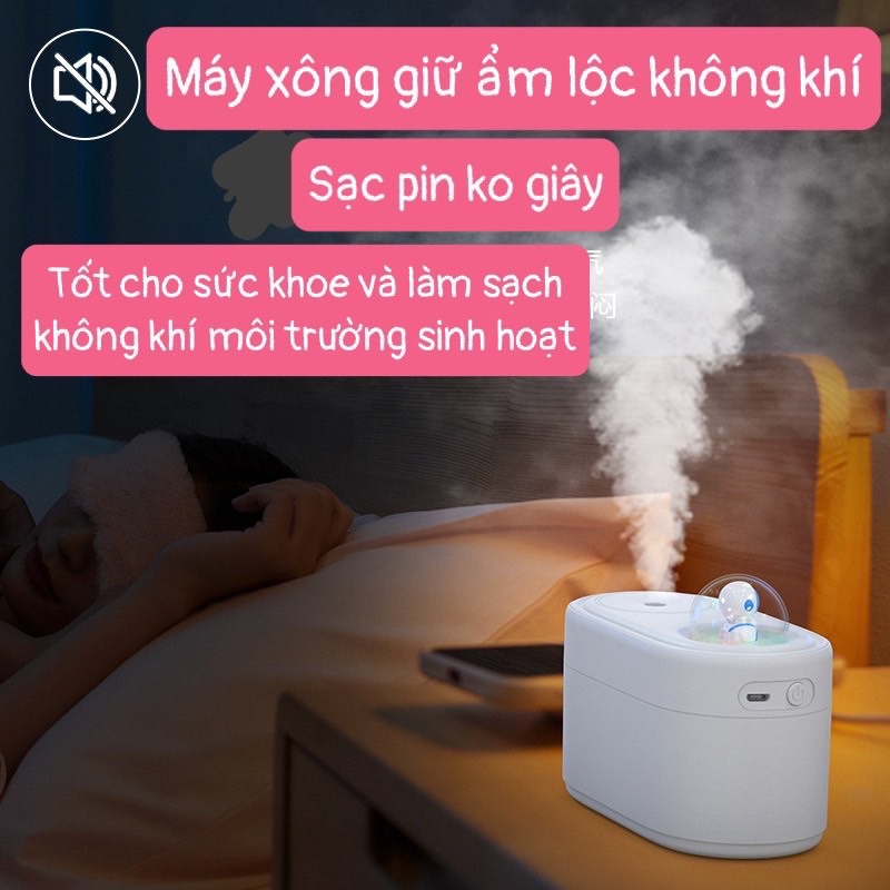 Máy xông giữ ẩm và xông tinh dầu kèm đèn ngủ