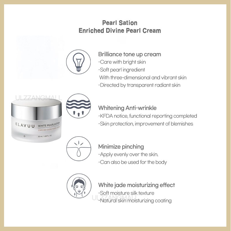 Kem Dưỡng Da Klavuu Màu Trắng Ngọc Trai