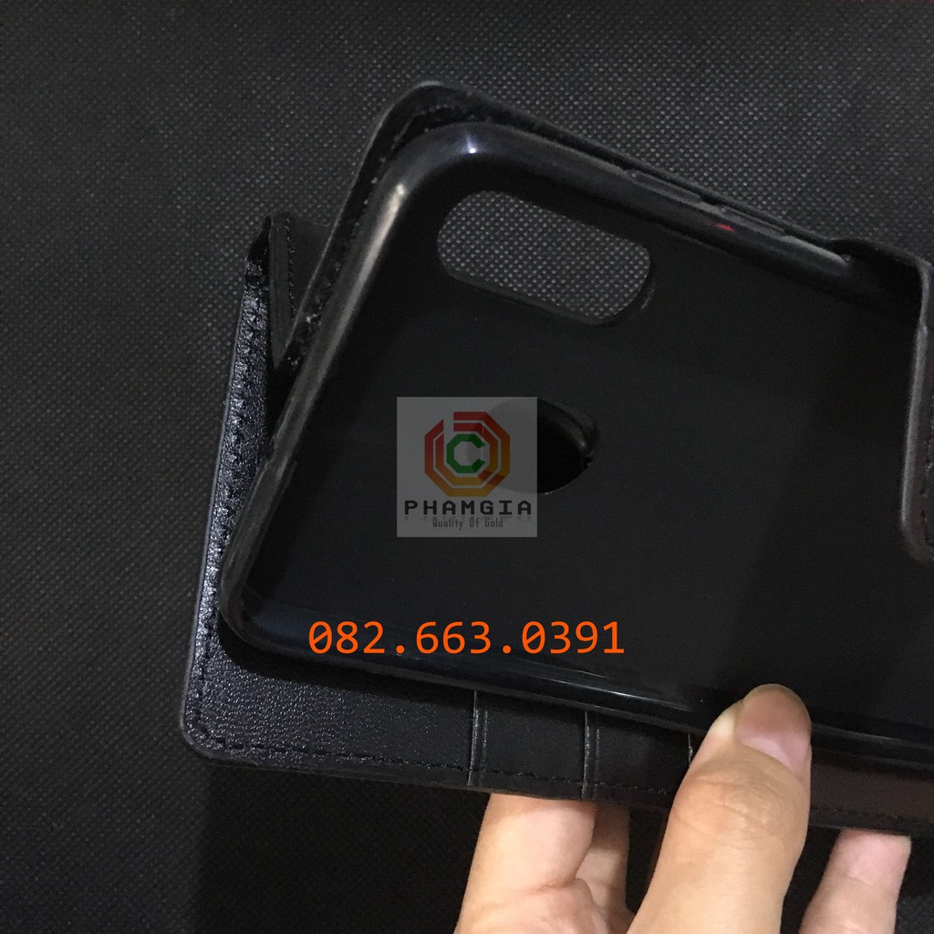 Bao da (ốp lưng nắp gập) Samsung Galaxy A30 cao cấp, da mịn, có ngăn để thẻ