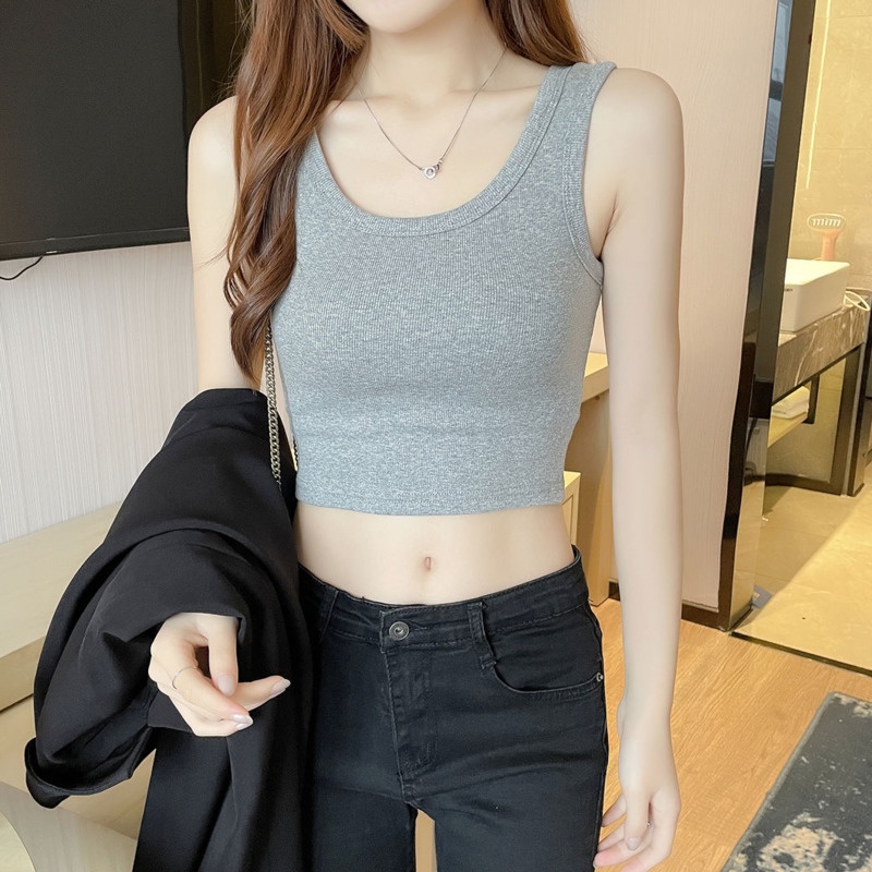 Áo Không Tay Màu Trơn Thiết Kế Đơn Giản Dễ Phối Đồ